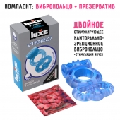 Голубое эрекционное виброкольцо Luxe VIBRO  Дьявол в доспехах  + презерватив - Luxe - в Нижневартовске купить с доставкой