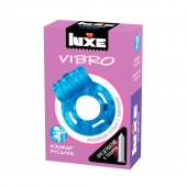 Голубое эрекционное виброкольцо Luxe VIBRO  Кошмар русалки  + презерватив - Luxe - в Нижневартовске купить с доставкой