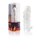 Закрытая прозрачная рельефная насадка Crystal sleeve - 13 см. - Erowoman-Eroman - в Нижневартовске купить с доставкой