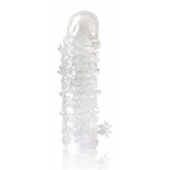 Закрытая прозрачная рельефная насадка Crystal sleeve - 13 см. - Erowoman-Eroman - в Нижневартовске купить с доставкой