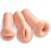 Комплект из 3 мастурбаторов All 3 Holes: вагина, анус, ротик - Pipedream - в Нижневартовске купить с доставкой