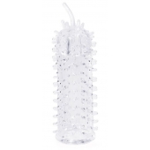 Закрытая рельефная насадка Crystal sleeve с усиками - 12 см. - Erowoman-Eroman - в Нижневартовске купить с доставкой