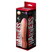 Телесная изогнутая насадка на Harness с коннектором BLACK LINE - 17 см. - LOVETOY (А-Полимер) - купить с доставкой в Нижневартовске