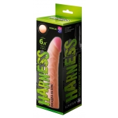 Телесная изогнутая насадка на Harness с коннектором GREEN LINE - 18 см. - LOVETOY (А-Полимер) - купить с доставкой в Нижневартовске