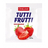 Пробник гель-смазки Tutti-frutti с земляничным вкусом - 4 гр. - Биоритм - купить с доставкой в Нижневартовске