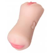 Телесный двусторонний мастурбатор Pretty Mouth - ротик и вагина - ToyFa - в Нижневартовске купить с доставкой