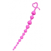 Розовая силиконовая анальная цепочка Long Sweety - 34 см. - ToyFa в Нижневартовске Розовая силиконовая анальная цепочка Long Sweety - 34 см. - ToyFa