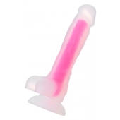 Прозрачно-розовый фаллоимитатор, светящийся в темноте, Clark Glow - 22 см. - ToyFa купить с доставкой в интернет-магазине Orgasmix в Нижневартовске Прозрачно-розовый фаллоимитатор, светящийся в темноте, Clark Glow - 22 см. - ToyFa