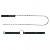 Черный поводок и чокер с кольцом Rada - Rebelts - купить с доставкой в Нижневартовске