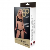 Красно-чёрные наручники на металлической цепочке - Blush Novelties - купить с доставкой в Нижневартовске