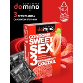 Презервативы для орального секса DOMINO Sweet Sex с ароматом клубничного коктейля  - 3 шт. - Domino - купить с доставкой в Нижневартовске