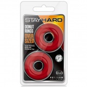 Набор из 2 красных эрекционных колец DONUT RINGS OVERSIZED - Blush Novelties - в Нижневартовске купить с доставкой