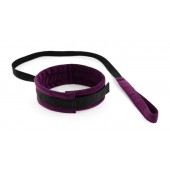 Фиолетово-черный ошейник My Rules с поводком - БДСМ Арсенал - купить с доставкой в Нижневартовске