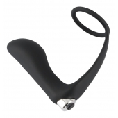 Черное эрекционное кольцо с анальной вибропробкой Vibrating Ring   Plug - Orion - в Нижневартовске купить с доставкой