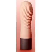 Персиковый рифленый мини-вибратор IROHA ZEN HANACHA - 12,7 см. - Tenga купить в Нижневартовске с доставкой в Orgasmix.ru Персиковый рифленый мини-вибратор IROHA ZEN HANACHA - 12,7 см. - Tenga