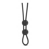 Черное двойное эрекционное лассо Silicone Double Loop Cock Ring - Blush Novelties - в Нижневартовске купить с доставкой