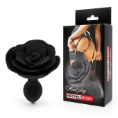 Черная гладкая анальная втулка-роза - Notabu - купить с доставкой в Нижневартовске