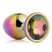 Голографическая анальная втулка с радужным кристаллом - 7,1 см. - Dream Toys - купить с доставкой в Нижневартовске
