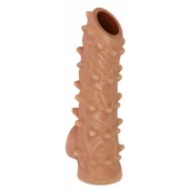 Телесная насадка с шипами и открытой головкой Nude Sleeve S - 10 см. - KOKOS - в Нижневартовске купить с доставкой