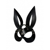 Черная кожаная маска зайки Miss Bunny - БДСМ Арсенал - купить с доставкой в Нижневартовске