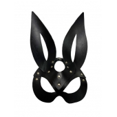 Черная кожаная маска зайки Miss Bunny - БДСМ Арсенал - купить с доставкой в Нижневартовске