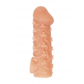 Телесная закрытая насадка с пучками шишечек Cock Sleeve Size M - 15,6 см. - KOKOS - в Нижневартовске купить с доставкой