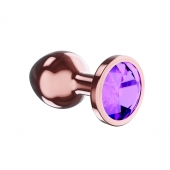 Пробка цвета розового золота с фиолетовым кристаллом Diamond Amethyst Shine S - 7,2 см. - Lola Games - купить с доставкой в Нижневартовске