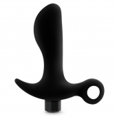 Черный анальный вибратор Silicone Vibrating Prostate Massager 01 - 10,8 см. - Blush Novelties - в Нижневартовске купить с доставкой