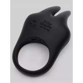 Черное эрекционное виброкольцо Sensation Rechargeable Vibrating Rabbit Love Ring - Fifty Shades of Grey - в Нижневартовске купить с доставкой