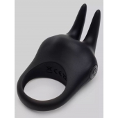 Черное эрекционное виброкольцо Sensation Rechargeable Vibrating Rabbit Love Ring - Fifty Shades of Grey - в Нижневартовске купить с доставкой