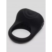 Черное эрекционное виброкольцо Sensation Rechargeable Vibrating Love Ring - Fifty Shades of Grey - в Нижневартовске купить с доставкой