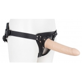 Пустотелый страпон Harness CLASSIC с бандажом - 19,5 см. - LOVETOY (А-Полимер) - купить с доставкой в Нижневартовске
