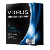 Презервативы VITALIS PREMIUM delay   cooling с охлаждающим эффектом - 3 шт. - Vitalis - купить с доставкой в Нижневартовске