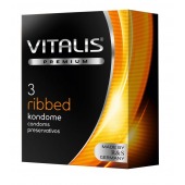 Ребристые презервативы VITALIS PREMIUM ribbed - 3 шт. - Vitalis - купить с доставкой в Нижневартовске