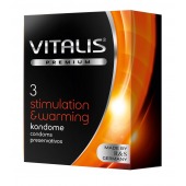 Презервативы VITALIS PREMIUM stimulation   warming с согревающим эффектом - 3 шт. - Vitalis - купить с доставкой в Нижневартовске