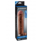 Коричневая насадка с кольцом Perfect 2 Extension with Ball Strap - 19 см. - Pipedream - в Нижневартовске купить с доставкой