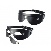 Черная кожаная маска  Новичок - Sitabella - купить с доставкой в Нижневартовске