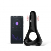 Черное виброкольцо Magic Motion Rise с подхватом мошонки - Magic Motion - в Нижневартовске купить с доставкой