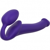 Фиолетовый безремневой страпон Silicone Bendable Strap-On - size M - Strap-on-me - купить с доставкой в Нижневартовске