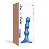 Голубая насадка Strap-On-Me Dildo Plug Balls size S - Strap-on-me - купить с доставкой в Нижневартовске
