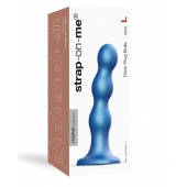 Голубая насадка Strap-On-Me Dildo Plug Balls size L - Strap-on-me - купить с доставкой в Нижневартовске