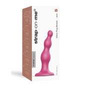 Розовая насадка Strap-On-Me Dildo Plug Beads size S - Strap-on-me - купить с доставкой в Нижневартовске