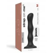 Черная насадка Strap-On-Me Dildo Geisha Balls size M - Strap-on-me - купить с доставкой в Нижневартовске