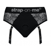 Черные трусики для насадок Diva Lingerie Harness - size S - Strap-on-me - купить с доставкой в Нижневартовске