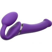Фиолетовый безремневой вибрострапон Vibrating Bendable Strap-On - size L - Strap-on-me - купить с доставкой в Нижневартовске
