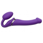 Фиолетовый безремневой вибрострапон Vibrating Bendable Strap-On - size L - Strap-on-me - купить с доставкой в Нижневартовске