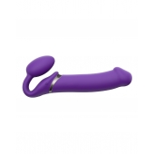 Фиолетовый безремневой вибрострапон Silicone Bendable Strap-On - size XL - Strap-on-me - купить с доставкой в Нижневартовске