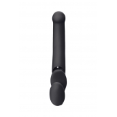 Черный безремневой вибрострапон Silicone Bendable Strap-On - size XL - Strap-on-me - купить с доставкой в Нижневартовске