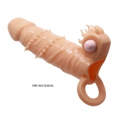 Телесная удлиняющая вибронасадка Penis Sleeve Connor - 17 см. - Baile - в Нижневартовске купить с доставкой