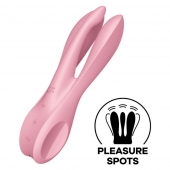 Розовый вибратор Threesome 1 с  пальчиками - Satisfyer в Нижневартовске Розовый вибратор Threesome 1 с  пальчиками - Satisfyer